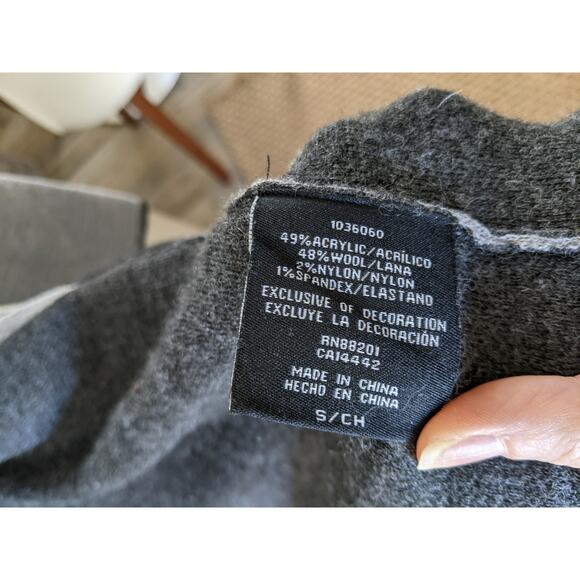 LN 48% WOOL MEDIUM WEIGHT BNCI Blank Noir  2 tone gray hooded cardigan - Picture 4 of 11